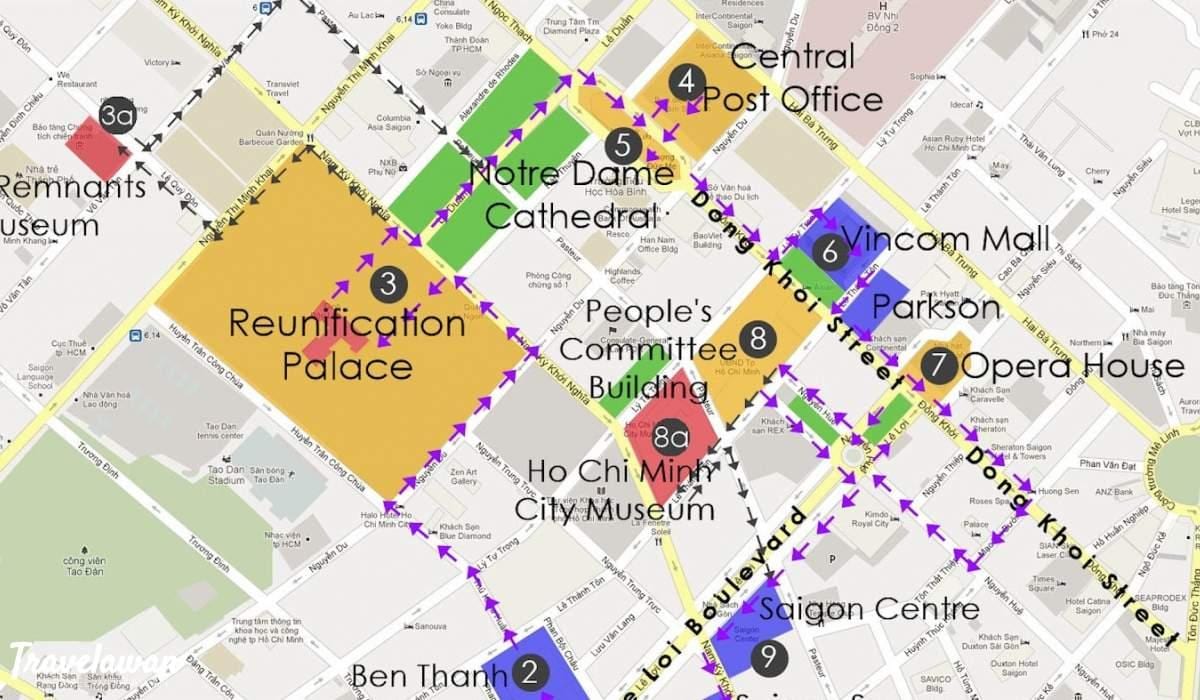 ho chi minh city paseo a pé mapa