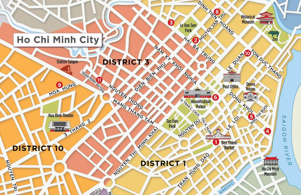 mapa de distrito 1 saigon