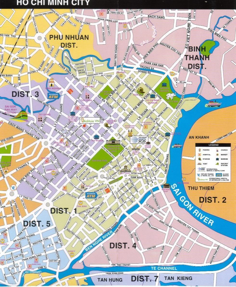 ho chi minh mapa turístico