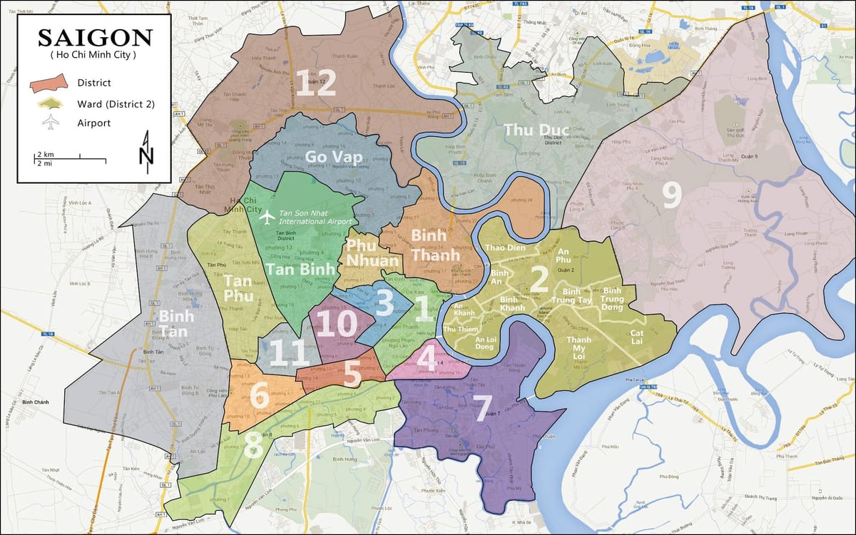 saigon mapa da cidade