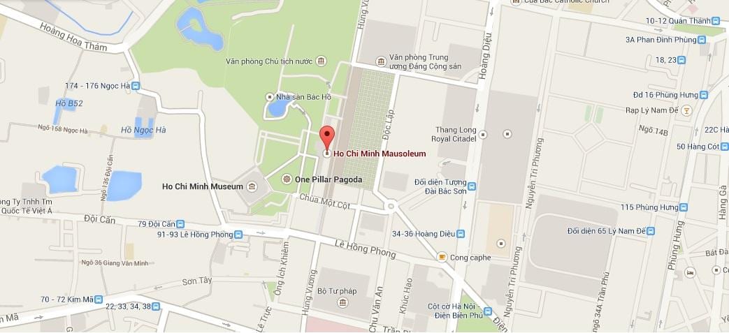 Mapa de mausoleo de ho chi minh 