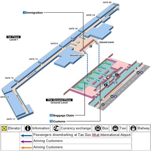 saigon aeroporto mapa